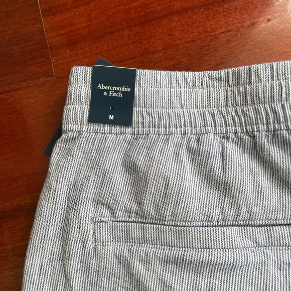 NWT Abercrombie & Fitch Men’s Short Light Blue Stripes Shorts NEW Size M - Picture 4 of 8
